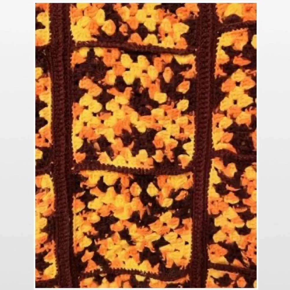 Vintage Hand Crochet Striped Heavier Home Blanket